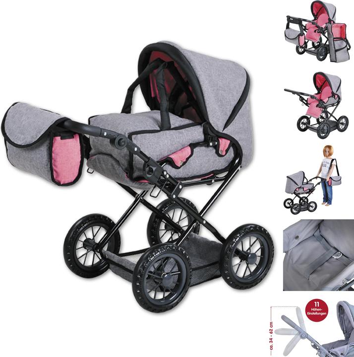 Knorrtoys Puppenwagen Ruby - jeans grey
