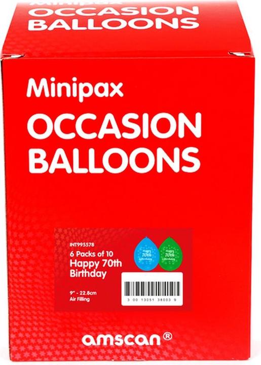 Image du produit Amscan Ballons Minipax 70e anniversaire(60 pièces)
