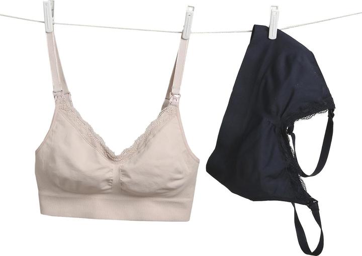 Produktbild Vertbaudet 2er-Pack nahtlose Bustiers für Schwangerschaft und Stillzeit mit Spitze (L)