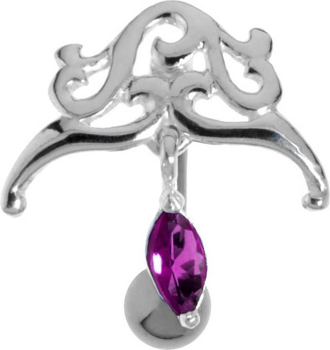 Bijouteria Bauchpiercing (Chirurgenstahl 316L, Silber 925, Zirkonia)