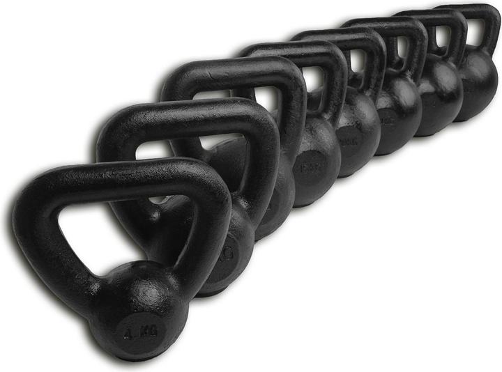 Produktbild Tunturi Gusseisen Kettlebell mit Gummi Boden 4 kg (1 x 4 kg)