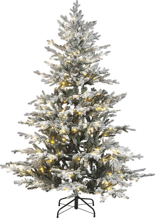 Immagine prodotto Beliani Albero di Natale artificiale con illuminazione a LED innevato da 180 cm bianco BRISCO (180 cm)