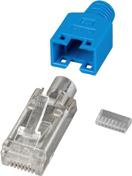 Immagine prodotto EFB Elektronik Produttore: HIROSE RJ45 Hirose plug STP, TM11 blu, 100 pezzi, 3 elementi, Cat. 5e Fino a 100 MHz... (Gommino della spina)