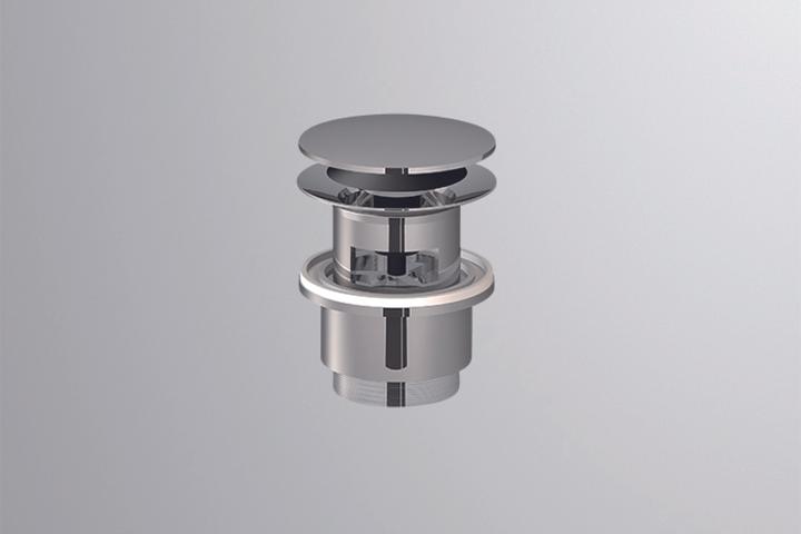 Alape Schaftventil VT.1, B: 63 mm, H: 74mm, T: 63 mm, mit Staufunktion, verchromt, ø 1 1/4 für Bec
