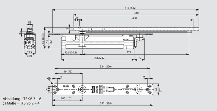 Produktbild Dormakaba Unsichtbarer Gleitschienen-Türschliesser ITS 96 (Indoor)