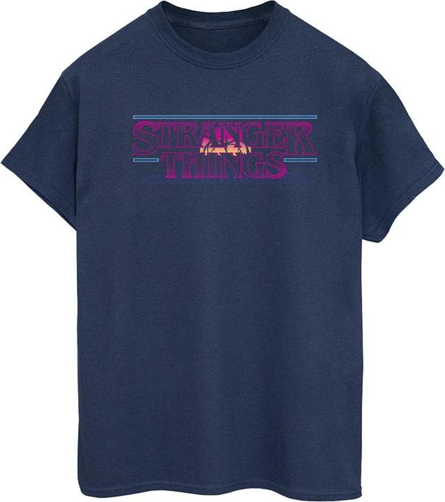 Actual product image Netflix Womens/Ladies Stranger Things Retro Title Cotton Boyfriend T-Shirt (3XL)