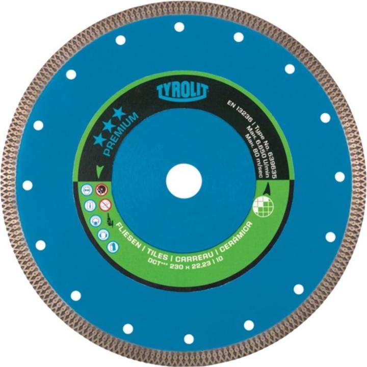 Produktbild Tyrolit Diamanttrennscheibe Premium Ø 180 mm Bohrung 22,23 mm Fliesen 10 mm