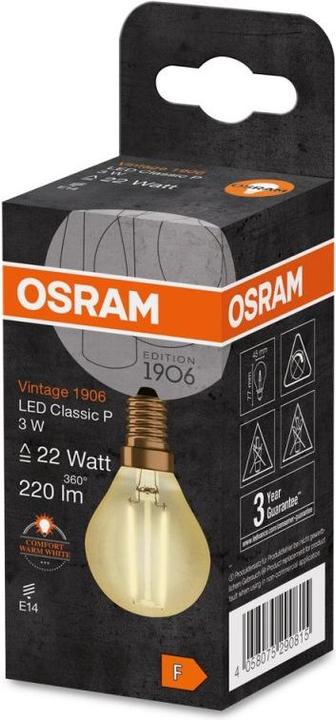 Actual product image Osram vintage 1906 (E14, 2.50 W, 220 lm, 1 x, F)