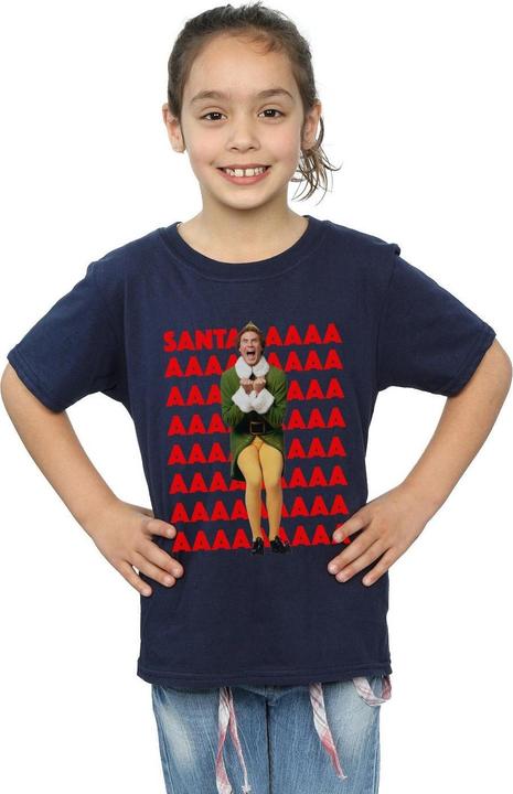 Actual product image Elf Girls Buddy Santa Scream Cotton T-Shirt (152, 158)