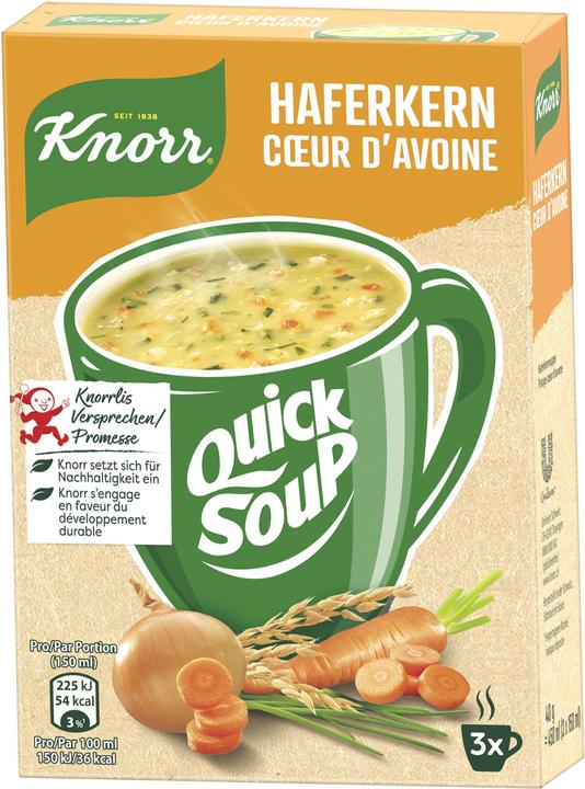 Actual product image Knorr Quick Soup Oat Kernel, Soup with Vegetable Chunks & Oats, Quickly Prepared Ready Made Soup