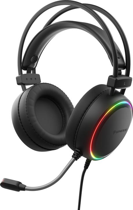 Genesis Słuchawki SŁUCHAWKI NAUSZNE NEON 613 RGB Z MIKROFONEM PODŚWIETLENIE CZARNE (Cable)