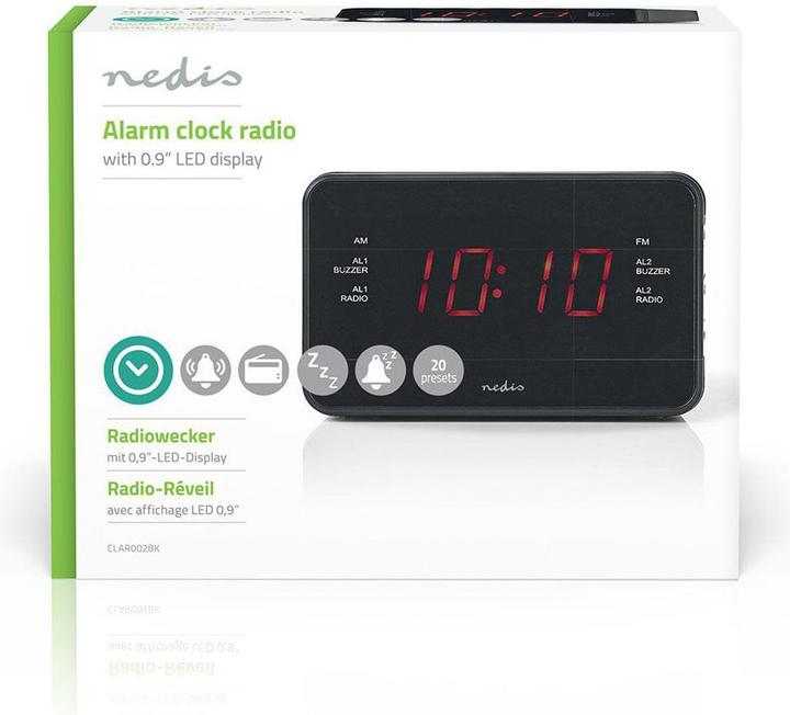 Produktbild Nedis Digitales Radiowecker mit LED-Display (0,9 Zoll) FM