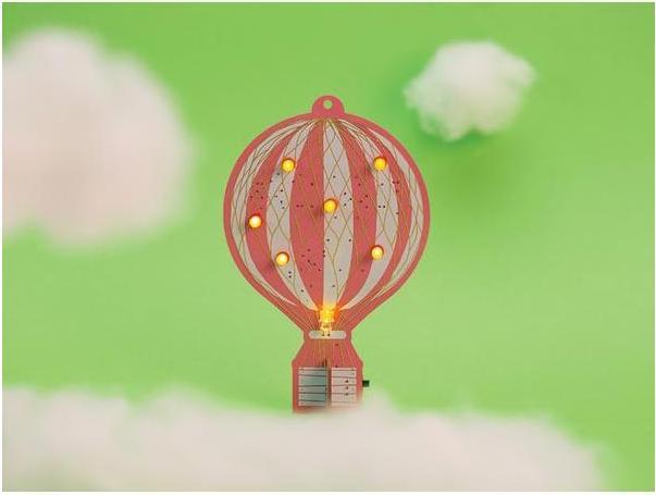 Produktbild Whadda Heissluftballon im Retro-Design - Lern-Bausatz zum Löten (Elektronikkit)