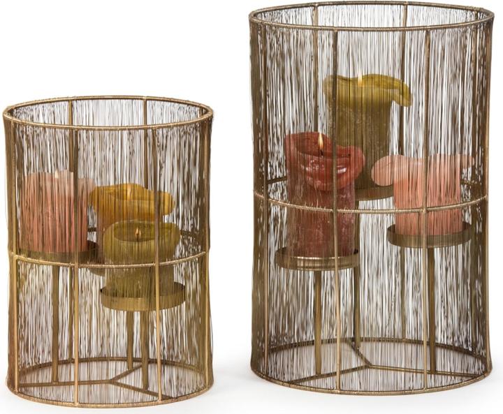 Actual product image Dekocandle Hurricane lantern brass for 3 candles Ø31x46cm (1 x, 31 x 46 cm)
