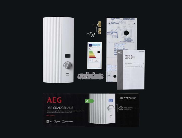Produktbild AEG Haustechnik DDLE LCD 27 kW Elektronischer Durchlauferhitzer, gradgenaue Temperaturwahl mit LC-Display
