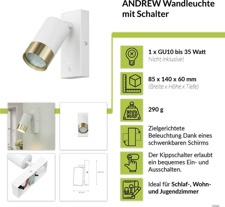 Actual product image Licht-Erlebnisse Spotlight Andrew (GU10)