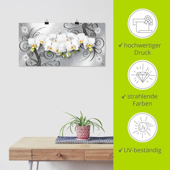 Immagine prodotto Artland Orchidee bianche su ornamenti U1QV (40 x 20 cm)