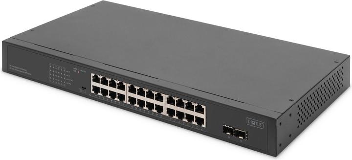 Actual product image Digitus 24-Port Gigabit Netzwerkswitch, 19 Zoll, unmanaged,2 Uplink Ports, SFP (24 Ports)