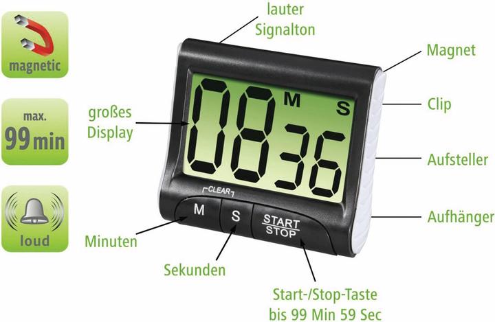 Immagine prodotto Xavax Timer da cucina "Countdown", digitale, nero