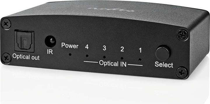 Image du produit Nedis Commutateur audio numérique | 4 voies | Connecteurs - Entrée : DC Power / 4x TosLink | Connecteurs (0.05 m)