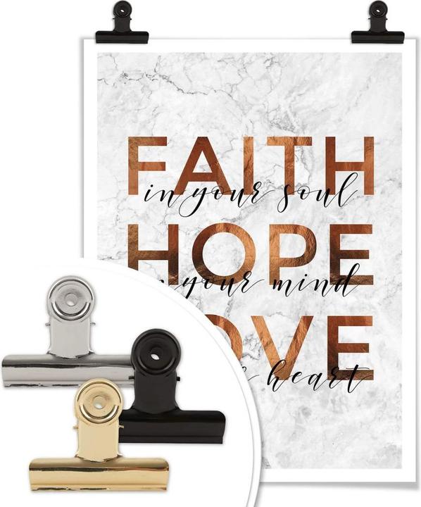 Image du produit Trenddeko Aspect cuivre - Faith Hope Love (24 x 30 cm)