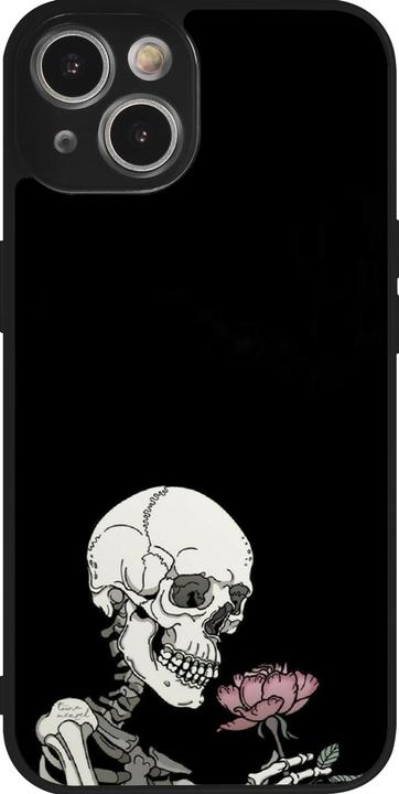 Produktbild PhoneLook Hülle Silikon schwarz Halloween 2023 rose and skeleton (Apple iPhone 14)