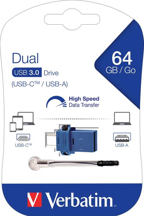 Actual product image Verbatim Store n Go (64 GB, USB-A, USB-C, USB 3.0)