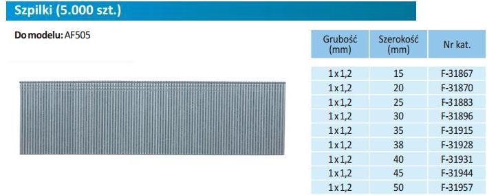 Actual product image Makita Upset head nail Brads 38mm 5000 pieces galvanized ( F-31928 ) for nailer DBN500/AF505