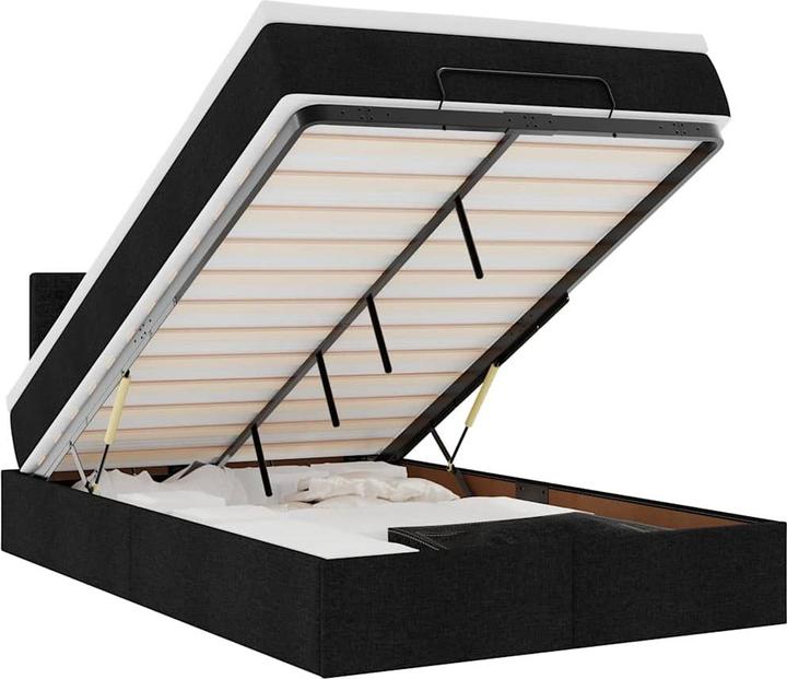 Actual product image VidaXL Ottoman bed with mattresses black 200x200 cm fabric (200 x 200 cm)