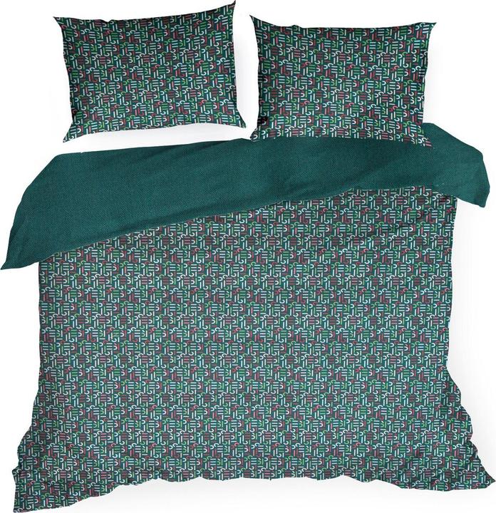 Eurofirany Literie 220x200 cm de coton macossatin couleur vert foncé, Bourgogne Esprit (Housse de couette, 220 x 200 cm)