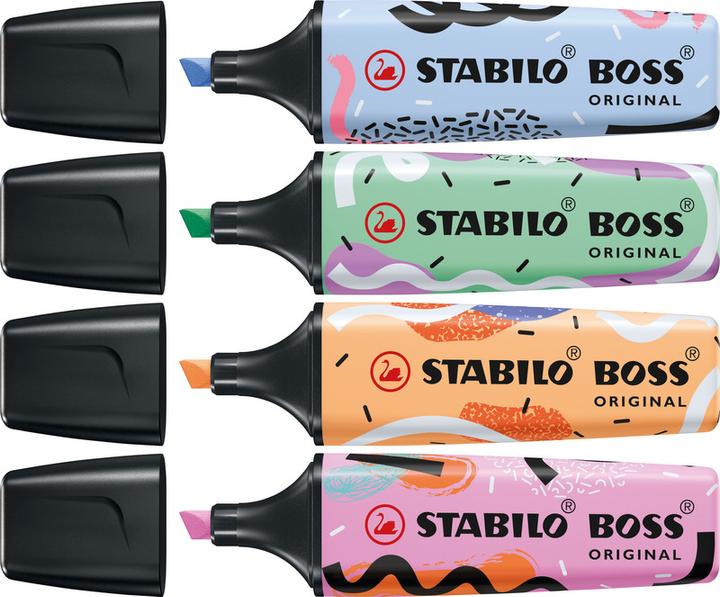 Image du produit STABILO Boss By Ju Présentoir 30 pièces (Bleu nuageux, Pourpre, Menthe, Pêche, 5 mm, 30 x)