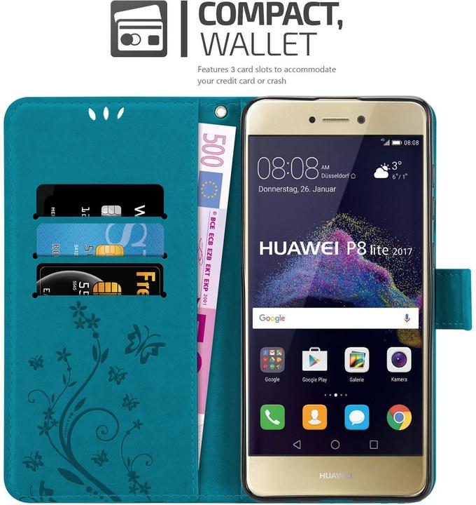 Image du produit Cadorabo Couverture du livre de fleurs (Huawei P8 Lite (2017))