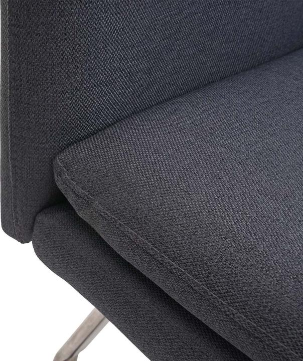 Produktbild Swisshandel24 Sitzbank, Esszimmerbank Bank Polsterbank, Rückenlehne Stoff/Textil Edelstahl gebürstet - grau 160cm (160 cm)