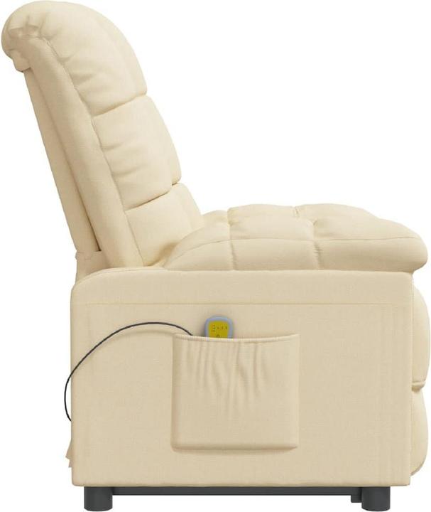 Actual product image VidaXL Massage armchair TV armchair Relax armchair Recliner armchair Cream fabric