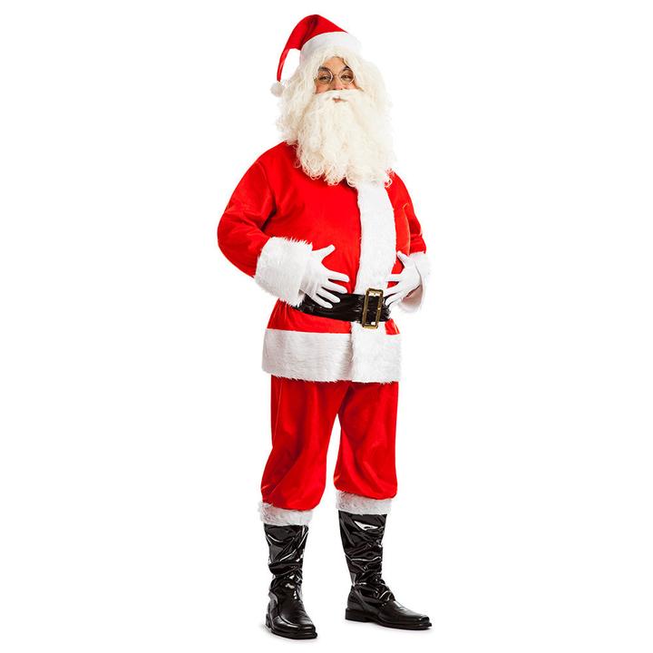 Produktbild Boland Weihnachtsmann Deluxe Traditionelles Kostüm Mütze, Jacke, Gürtel, Hose, Stiefelstulpen (XL)
