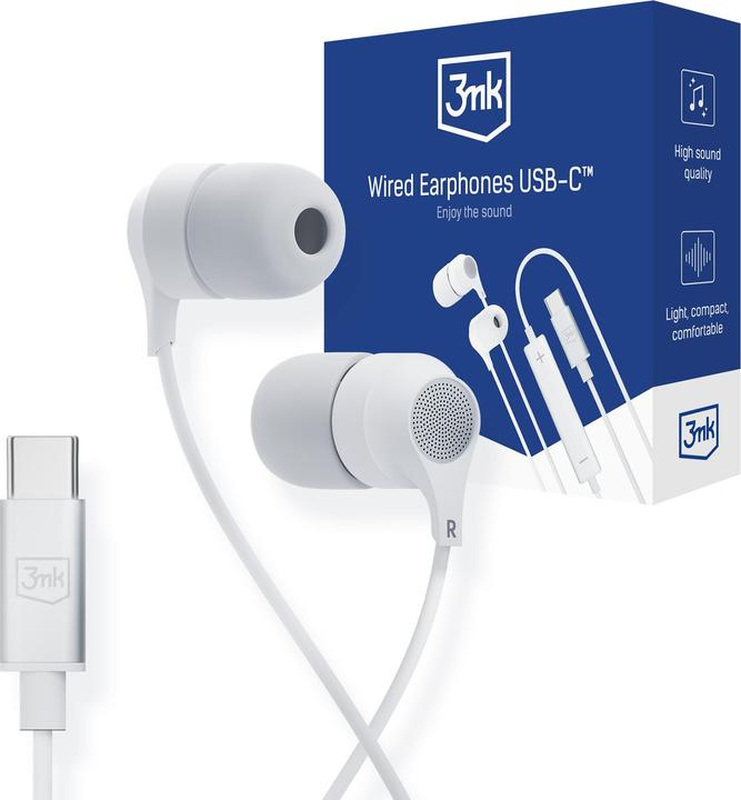 Immagine prodotto 3MK Auricolari a filo USB-C (Nessuna soppressione del rumore, Cablato)