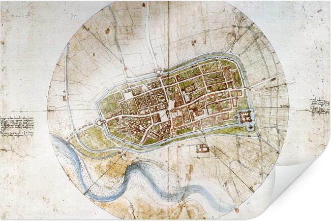 Produktbild Trenddeko da Vinci - Stadtplan von Imola (90 x 60 cm)