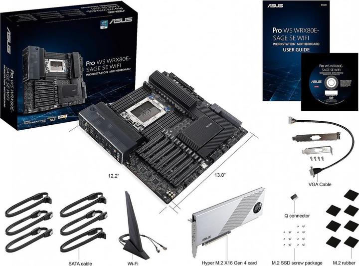 Image du produit ASUS Pro Ws Wrx80e-Sage Se Wifi (sWRX8, AMD WRX80, E-ATX)
