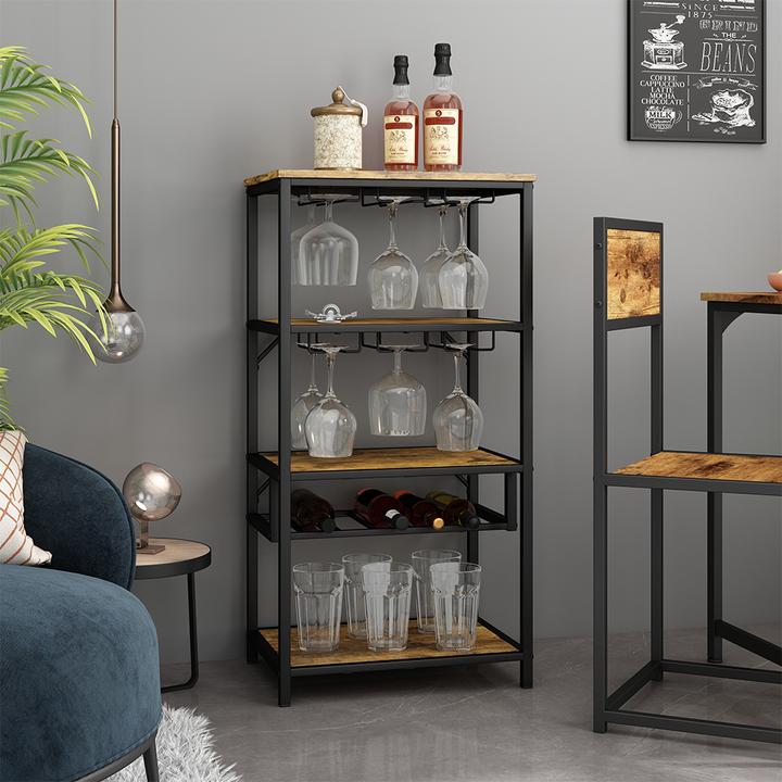 Actual product image Vichy Wine rack Vela, Rustic oak, with glass holder