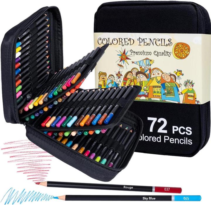 Produktbild The Toy Company 72 Stück Farbstifte, Buntstifte Set für Künstler, Profis und Hobbyisten (Mehrfarbig, 72 x)