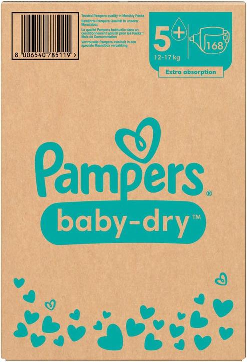 Produktbild Pampers Baby-Dry (Gr. 5+, Monatsbox, 168 Stück)