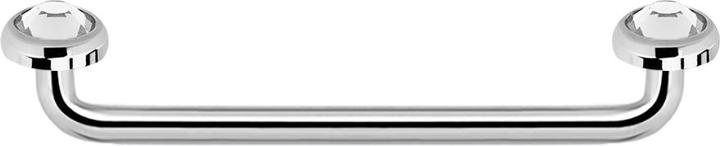 Image du produit Star Piercing Surface Barbell femelle argent 90° avec deux rondelles cristal argent (Acier chirurgical 316L)
