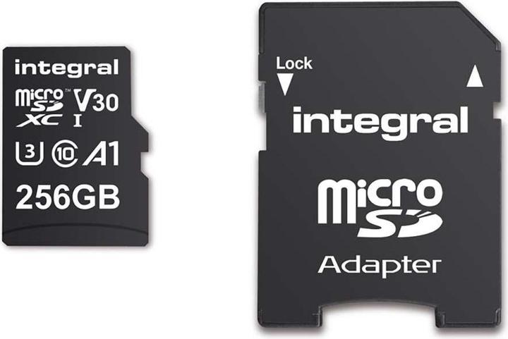 Actual product image INMSDX256G-100V30 256GB MICRO SD CARD MICROSDXC UHS-1 U3 CL10 V30 A1 UP TO 100MBS READ 45MBS WRITE (256 GB, microSD, U3, UHS-I)