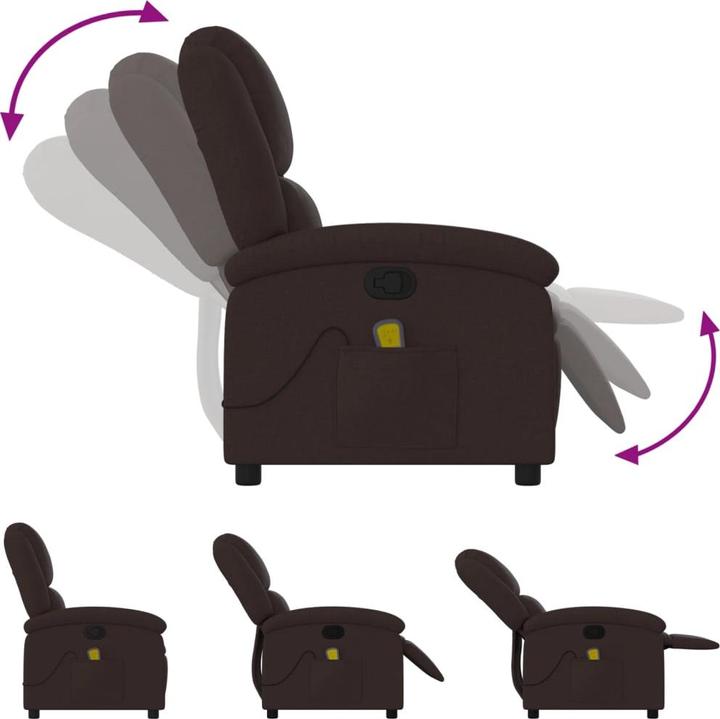 Produktbild VidaXL Massagesessel Dunkelbraun Stoff,Farbe: Dunkelbraun,Material