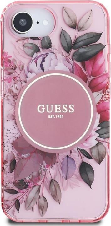Image du produit Guess Case IML Flowers MagSafe for iPhone 16e pink (Apple iPhone 16e)