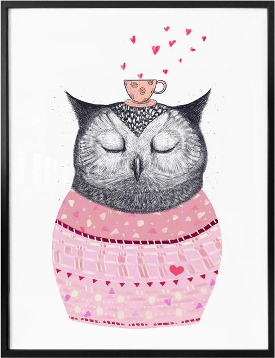 Produktbild Trenddeko Owl lover of coffee (24 x 30 cm)