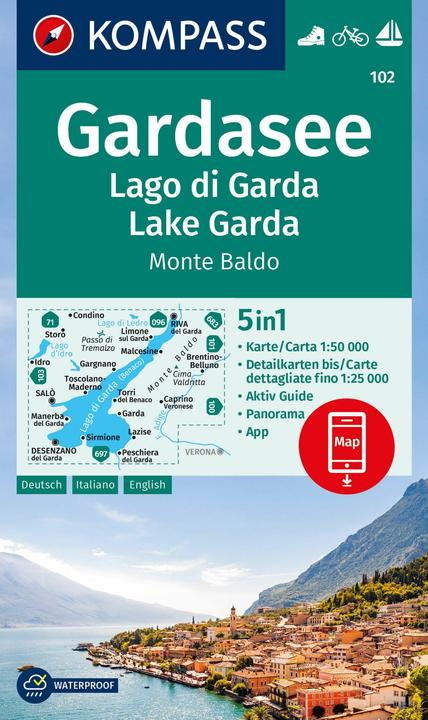 Produktbild Wanderkarte 102 Gardasee, Lago di Garda, Lake Garda, Monte Baldo 1:50.000