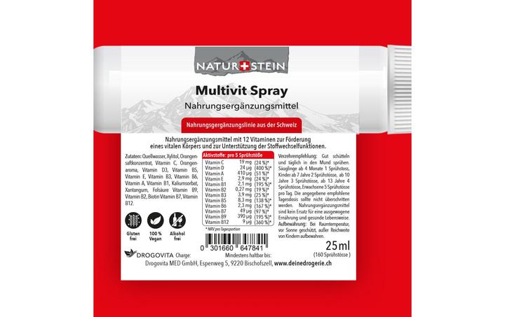 Immagine prodotto Naturstein Vitamina Spray Multivit (1 Pezzo/i, Getto vaporizzato, 41 g)