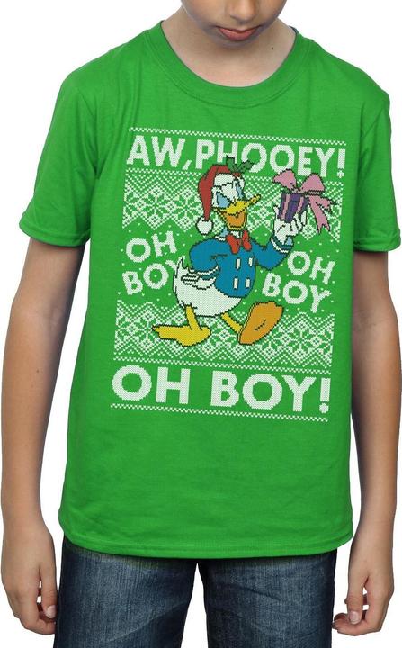 Actual product image Disney Boys Donald Duck Christmas Fair Isle T-Shirt (128)