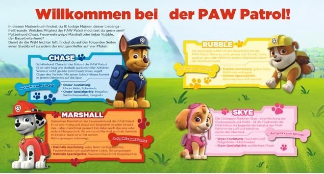 Actual product image Panini PAW Patrol: Mein Maskenbuch (German, Nicole Hoffart, Eva-Regine Rauch, 2018)